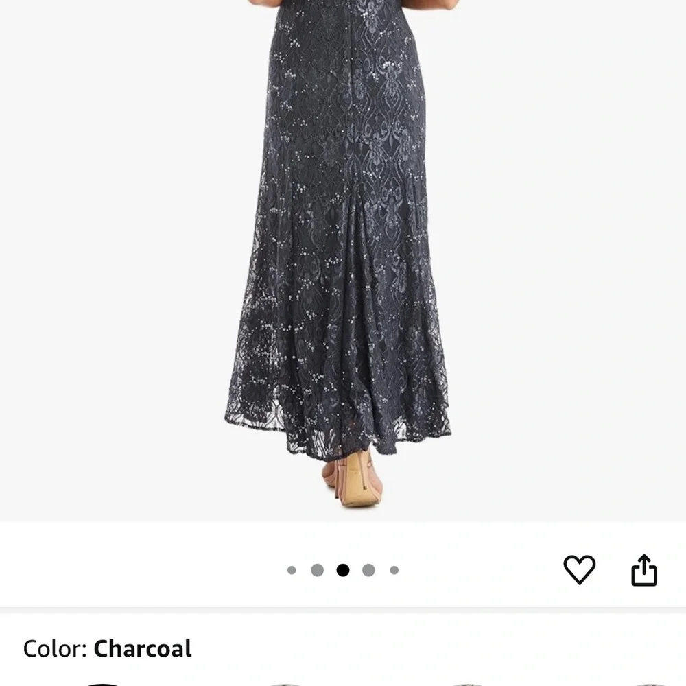 R&M Richards Gray Short Sleeve Wedding Dress - Picture 6 of 10